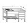 Umývací stôl jednodrezový s pracovnou plochou, rozmery (šxhxv) 1200 x 600 x 900 mm, roštom a zásuvkovým boxom