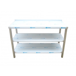 Pracovný nerezový stôl s policou (2x polica), rozmer (šxhxv): 800 x 600 x 900 mm