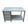 Pracovný nerezový stôl (šuplíkový box, 1x polica), rozmer (šxhxv): 2000 x 600 x 900 mm