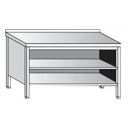 Pracovný nerezový stôl oplechovaný 2x polica (pult), rozmer (šxhxv): 1000 x 600 x 900 mm